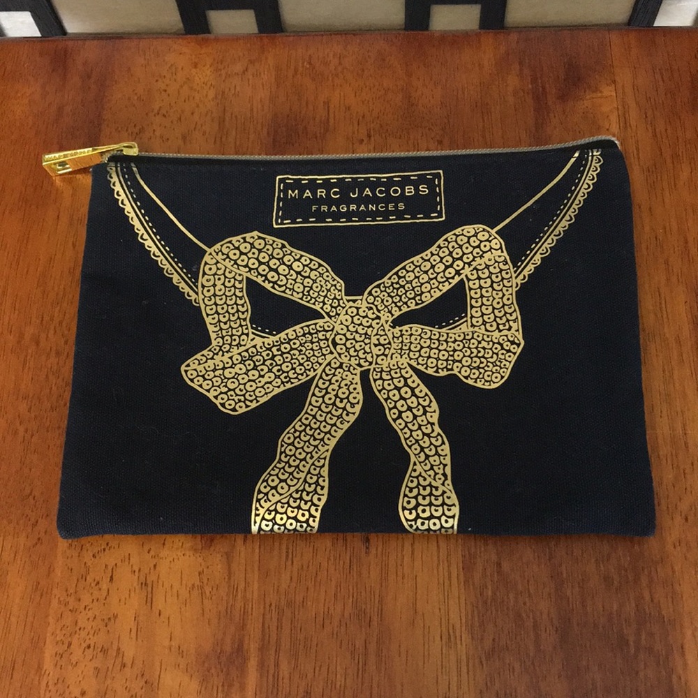 Marc Jacobs fragrances black cosmetic bag